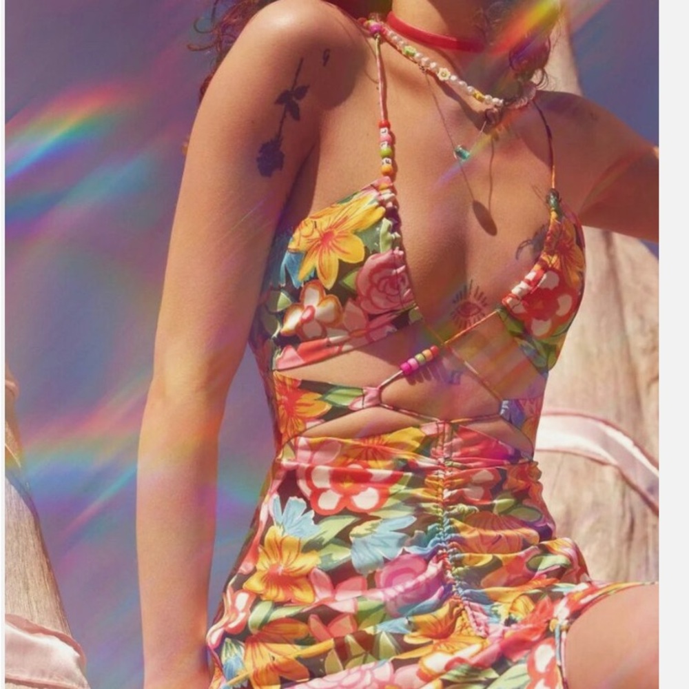 For Love And Lemons Multicolor Floral Dress